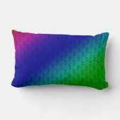 斜め虹のグラデーション青から緑 ランバークッション (裏面)