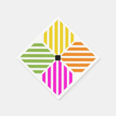 斜め虹のストライプ スタンダードカクテルナプキン (角)