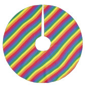 斜め虹の模様 ブラッシュドポリエステルツリースカート (正面)