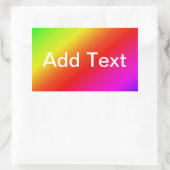 斜め虹色グラデーション赤から緑 長方形シール (バッグ)