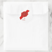 斜め赤弓ステッカー ラウンドシール (バッグ)