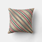 斜め赤緑と金ゴールドストライプ装飾用クッション クッション (裏面)