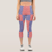 斜め赤青 カプリレギンス (正面)