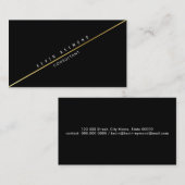 斜め金ゴールド線を持つ黒いpro名刺 名刺 (正面/裏面)