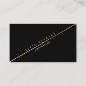 斜め金ゴールド線を持つ黒いpro名刺 名刺 (正面)
