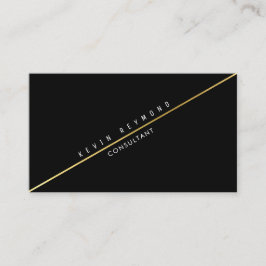 斜め金ゴールド線を持つ黒いpro名刺 名刺