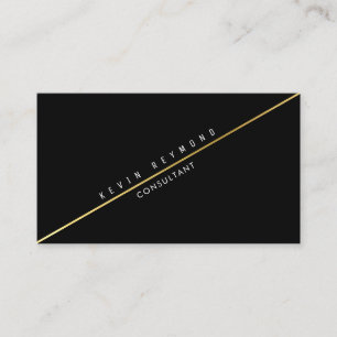 斜め金ゴールド線を持つ黒いpro名刺 名刺
