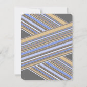 斜め青いリボンピンストライプの卒業名門私立校風の率 サンキューカード (裏面)