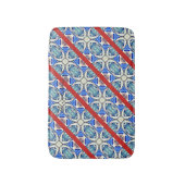 斜め青のハートパターンThunder_Cove バスマット (正面縦)