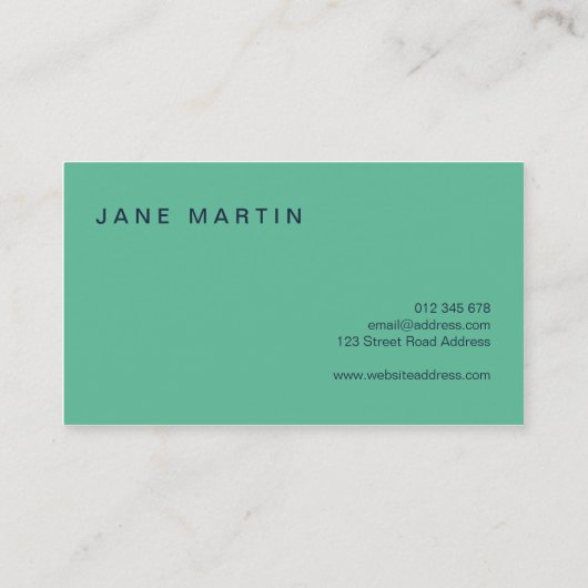 斜め青モダンとターコイズシェード 名刺 (裏面)