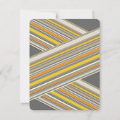 斜め黄色のリボンピンのストライプ卒業 サンキューカード (裏面)