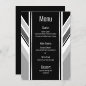 斜め黒、グレー、メタリックのメニストライプのュー メニュー (正面/裏面)