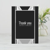 斜め黒、グレー、メタリックストライプの感謝していユーC サンキューカード (スタンド正面)
