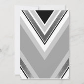 斜め黒、グレー、メタリックストライプの感謝していユーC サンキューカード (裏面)