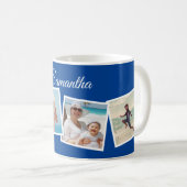 斜め4枚のフォトコラーパーソナライズされたジュカスタムの色 コーヒーマグカップ (正面右)