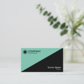 斜め – 黒（緑7dcfb6） 名刺 (スタンド正面)