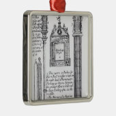 斜めPendentの注釈されたイラストレーション メタルオーナメント (右)