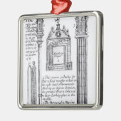 斜めPendentの注釈されたイラストレーション メタルオーナメント (左)