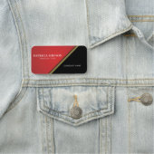 斜エレガントめ赤黒、金ゴールドトリム:贅沢 名札 (インサイチュ)