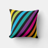 斜カラフルストライプの模様クッション クッション (正面)