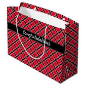 斜カラフル市松模様にケージのパターン ラージペーパーバッグ (裏面アングル)