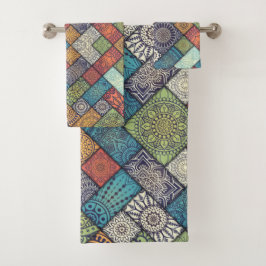 斜カラフル式浴用タオル一式 バスタオルセット