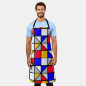 斜カラフル方形 エプロン (着用した状態)
