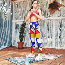 斜カラフル方形 カプリレギンス