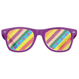 斜カラフル線ストライプおもしろい レトロサングラス