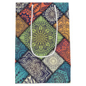 斜カラフル線パターン ミディアムペーパーバッグ (裏面)