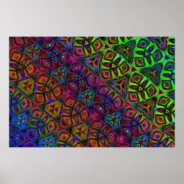 斜サイケデリック数々の色抽象芸術 ポスター