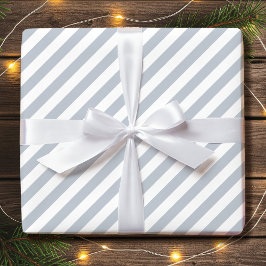 斜スタイリッシュストライプのはっきりした灰色の白 ラッピングペーパー