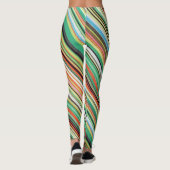 斜ストライプの数々の色のレギンス レギンス (裏面)