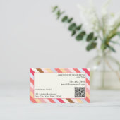 斜ストライプモダンQRコード 名刺 (スタンド正面)