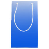 斜パーソナライズされたグラデーション電気青 スモールペーパーバッグ (正面)