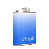 斜パーソナライズされたグラデーション電気青 フラスク (右)