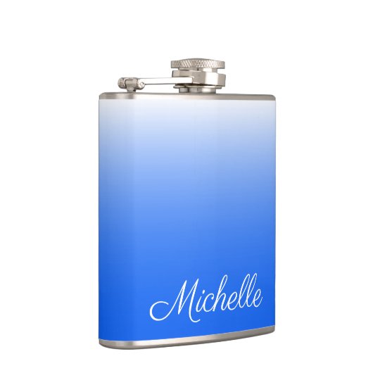 斜パーソナライズされたグラデーション電気青 フラスク (右)