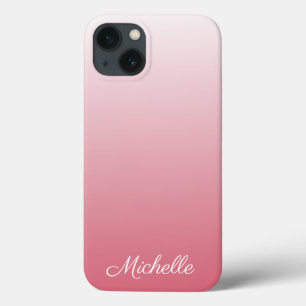 斜パーソナライズされた度サグラデーションケのピンクのケース – メイト iPhone 13ケース