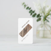 斜ミニマル木スタイルインテリア 名刺 (スタンド正面)