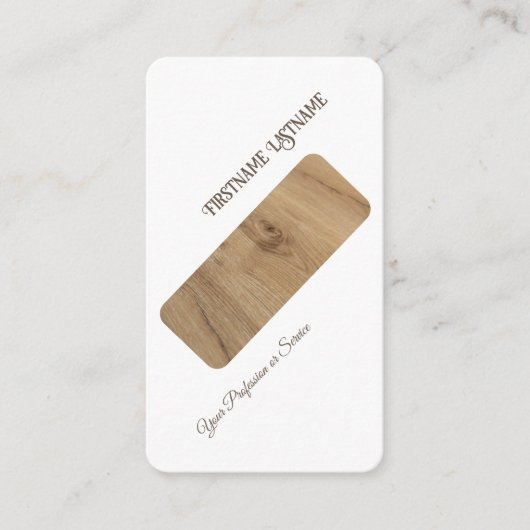斜ミニマル木スタイルインテリア 名刺 (正面)