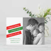 斜モダンめ写真ホリデーカード(赤/緑) シーズンカード (スタンド正面)