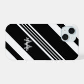 斜モダンパーソナライズされた線ストライプ iPhone 15ケース (裏面横)