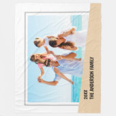 斜モダンミニマル色ブロック付き写真 フリースブランケット (正面)