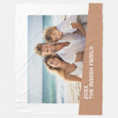 斜モダンミニマル色ブロック付き写真 フリースブランケット (正面)