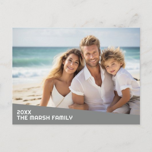 斜モダンミニマル色ブロック付き写真 ポストカード (正面)