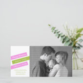 斜モダン定休日フォトカード(ピンク/緑) シーズンカード (スタンド正面)