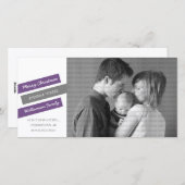 斜モダン定休日フォトカード（紫/灰色） シーズンカード (正面/裏面)