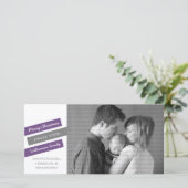 斜モダン定休日フォトカード（紫/灰色） シーズンカード (スタンド正面)