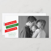 斜モダン定休日フォトカード（赤/緑） シーズンカード (正面/裏面)