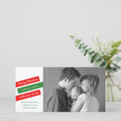 斜モダン定休日フォトカード（赤/緑） シーズンカード (スタンド正面)